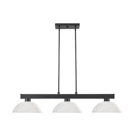 Z-LITE Cobalt 3 Light Billiard Light, Matte Black & While Linen 152MB-DWL14